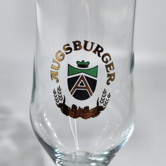 Augsburger Gold Rimmed Vintage Beer Glass Barware With Crest Design - Picture 2 of 11